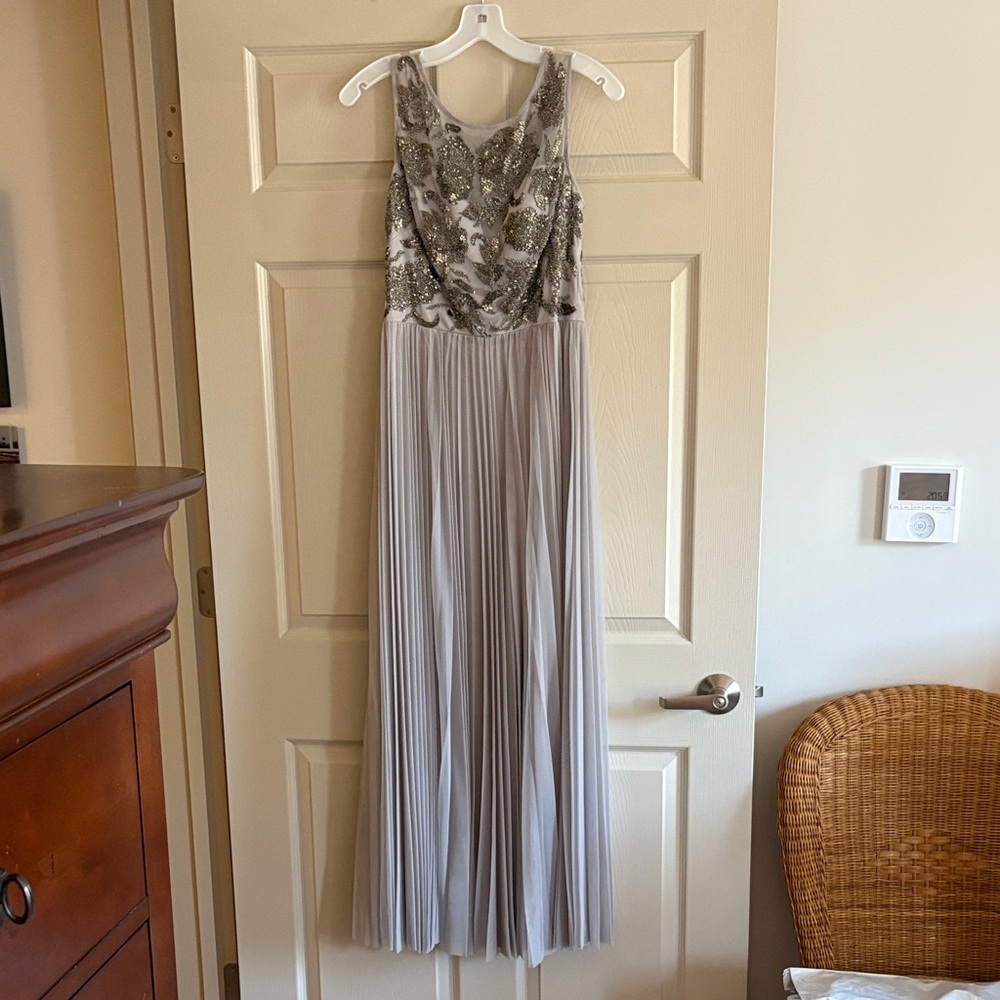 Sophisticated Silver Embellished Wedding Dress